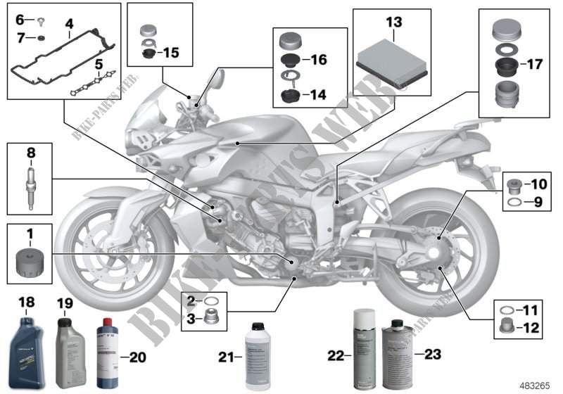 Service huile moteur / inspection pour BMW K 1200 R de 2004 # BMW Motos ...