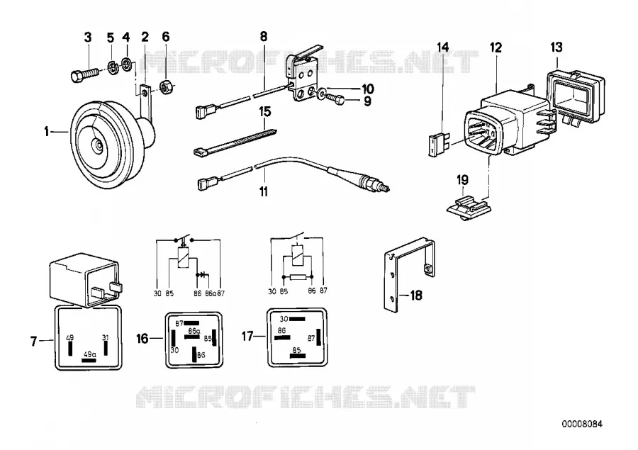 Avertisseur/relais et interrupt.divers BMW Motorrad BMW Motorrad Classic R 80 1990 2V (87-90)  R80