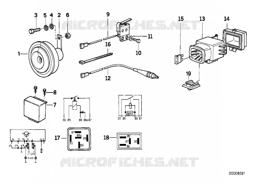 Avertisseur/relais/interrupteurs divers BMW Motorrad BMW Motorrad Classic R 80 1996 2V (96)  R80