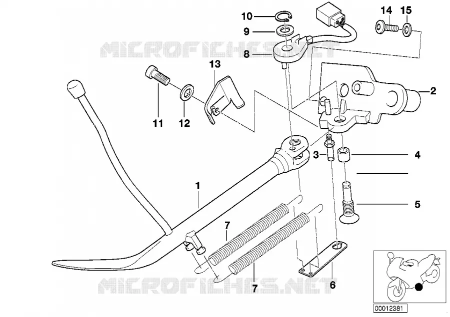 Bequille laterale BMW Motorrad BMW Motorrad R 1200 1996 4V  259C (0424,0434)