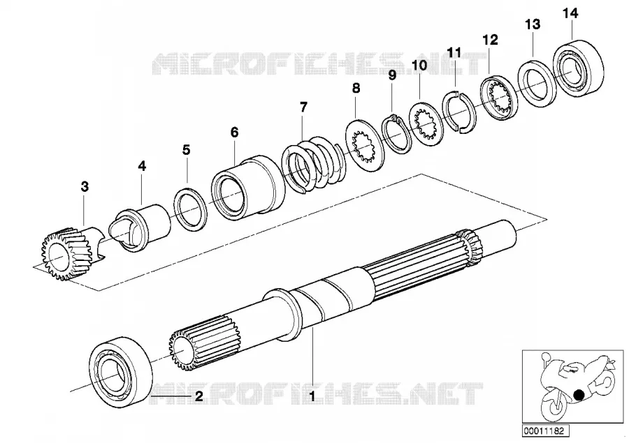 Boîte de vitesses - arbre primaire BMW Motorrad BMW Motorrad K 1200 2000 4 cyl. 4 soup.  K41 (0547,0557)