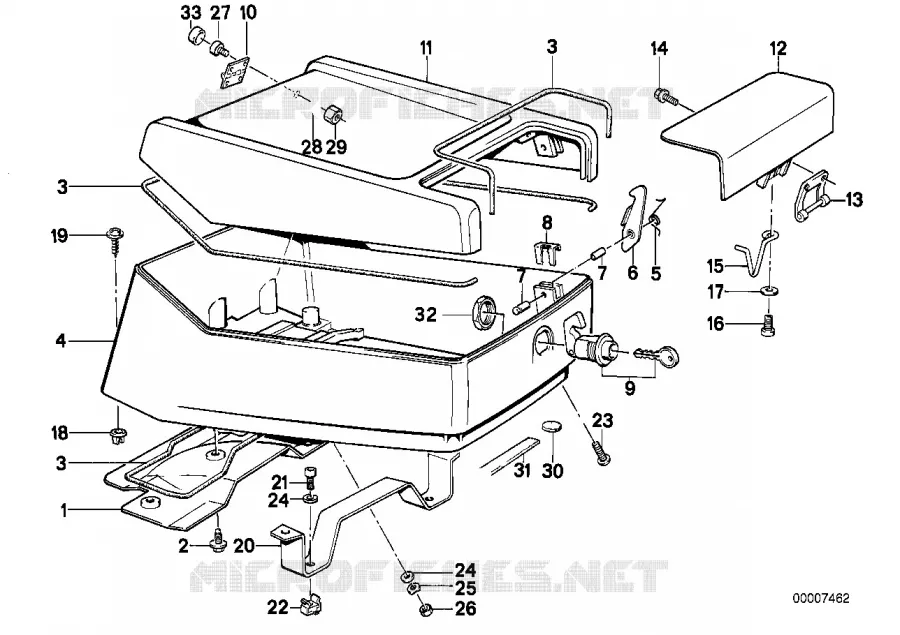 Boitier pour radiotelephone BMW Motorrad BMW Motorrad Classic K 75 1985 3 cyl.  K569 (0564,0574)