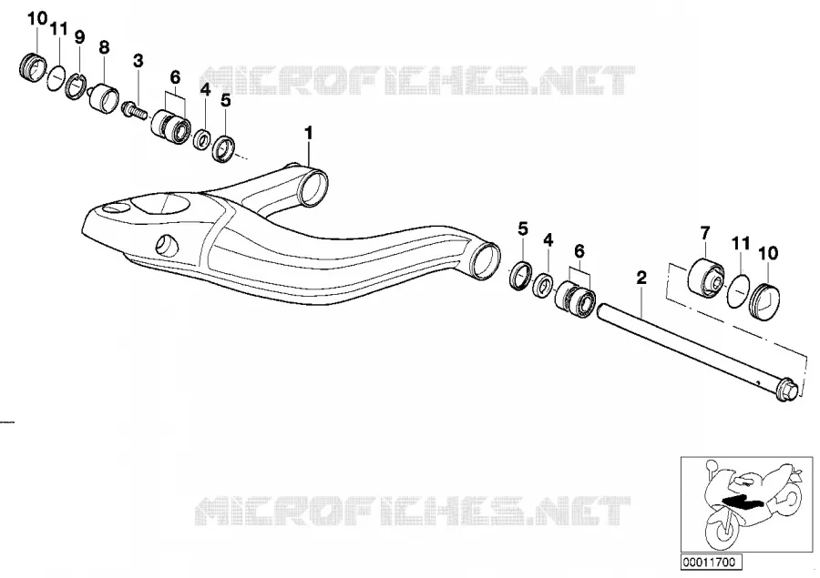 Bras oscillant longitudinal BMW Motorrad BMW Motorrad R 1200 2002 4V  259C (0309,0319)