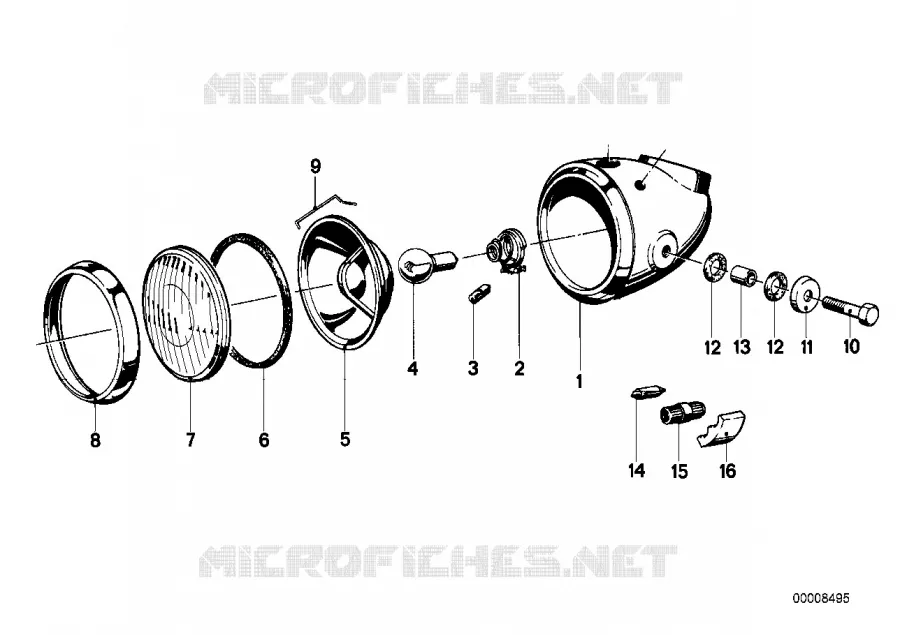 Composants pour projecteur BMW Motorrad BMW Motorrad Classic R 75 1969 Boxer (69-76)  R75