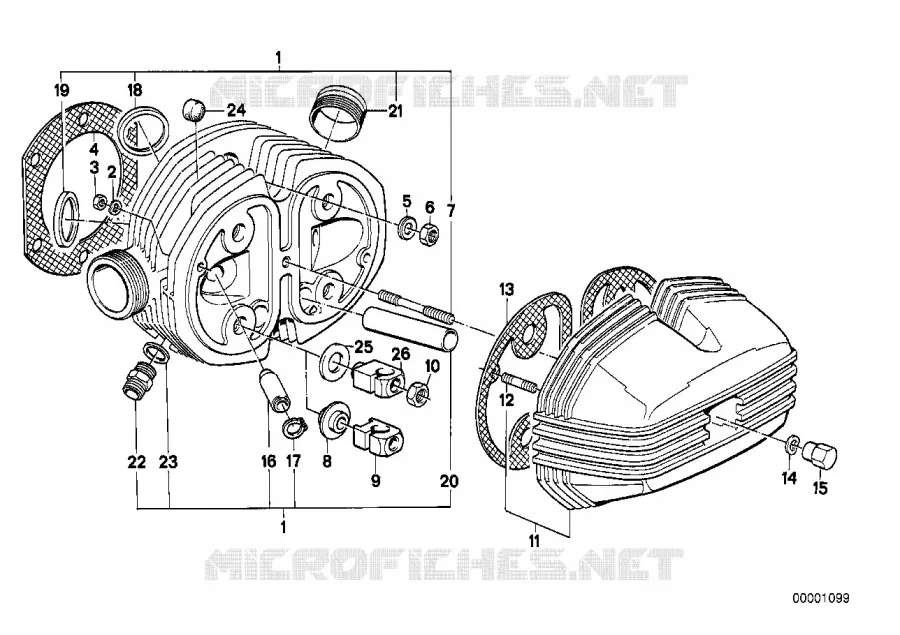 Culasse, couvre culasse, joints culasse BMW Motorrad BMW Motorrad Classic R 80 1996 2V (96)  R80