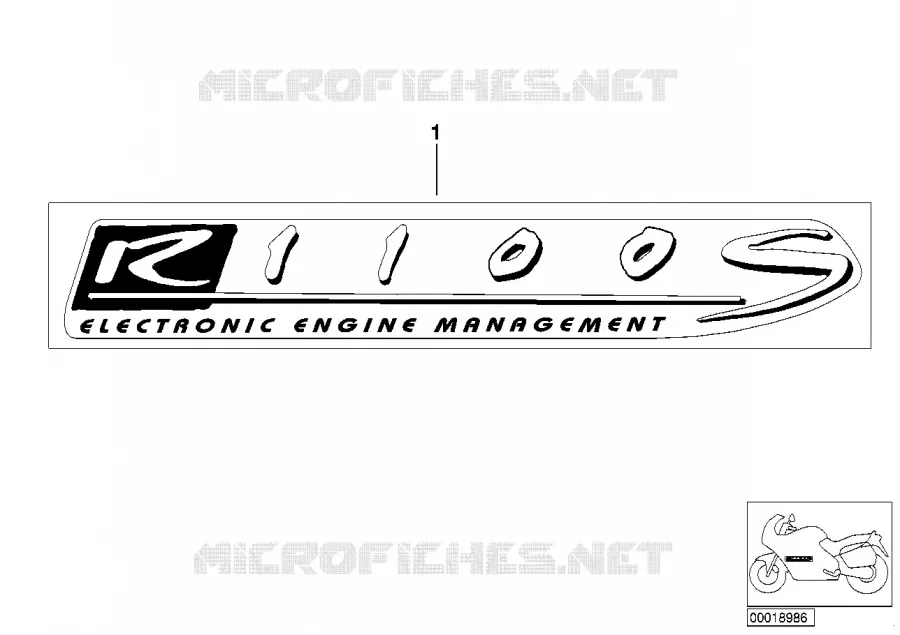 Etiquette BMW Motorrad BMW Motorrad R 1100 1996 4V  259 (0422,0432)