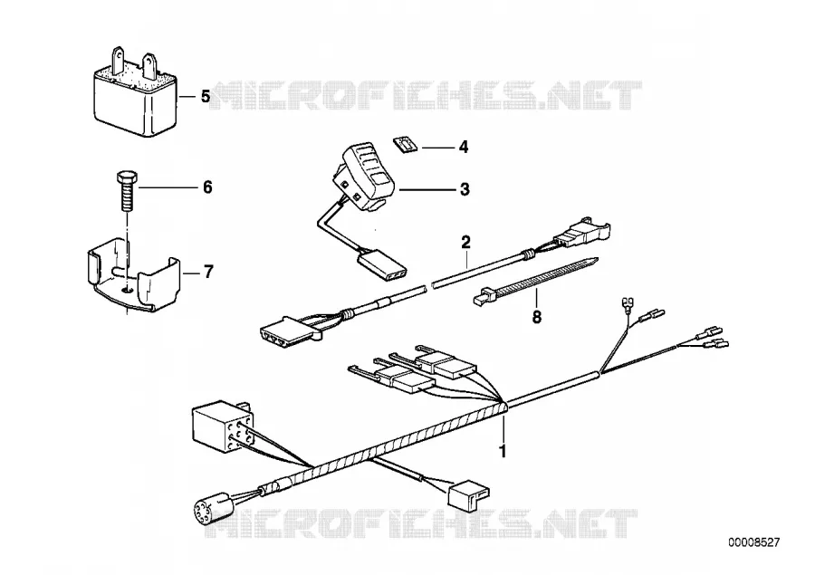 Faisceau pour eclairage de plaque immat BMW Motorrad BMW Motorrad Classic K 100 1986 4 cyl. 2 soup.  K589 (0506,0516)