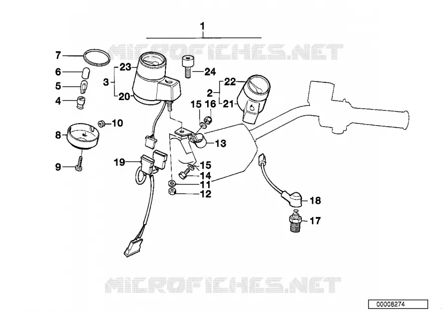 Instruments supplementaires BMW Motorrad BMW Motorrad Classic K 100 1986 4 cyl. 2 soup.  K589 (0506,0516)