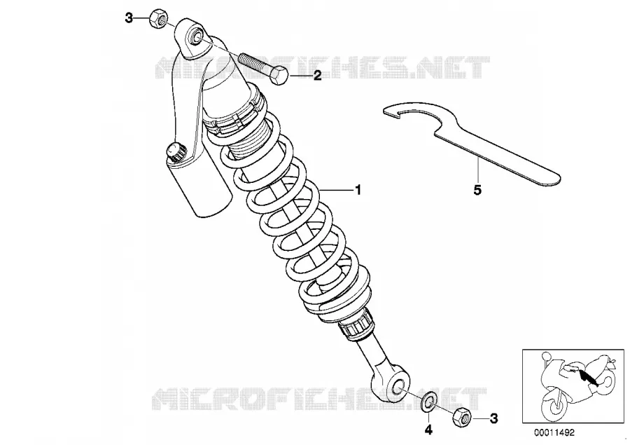 Jambe de suspension arrière BMW Motorrad BMW Motorrad Classic R 80 1987 2V (87-90)  R80