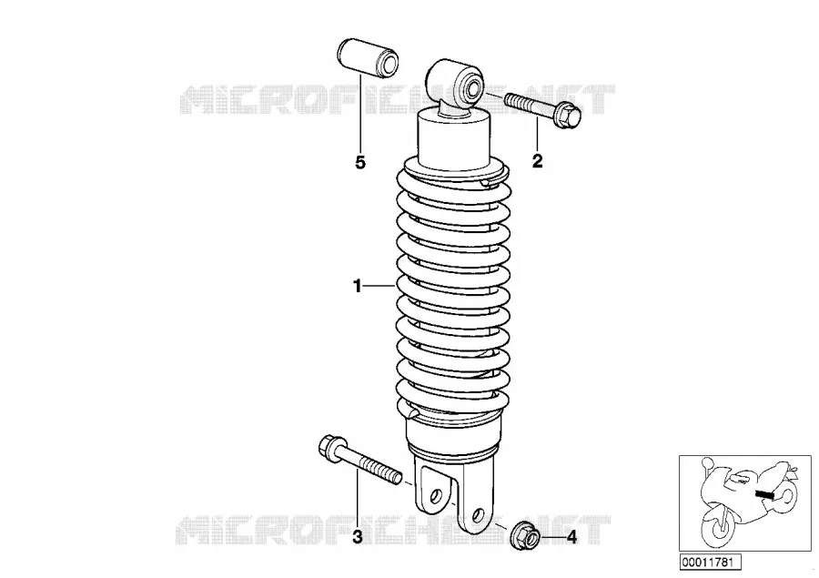 Jambe de suspension arrière BMW Motorrad BMW Motorrad R 1100 1993 4V  259R (0402,0407)