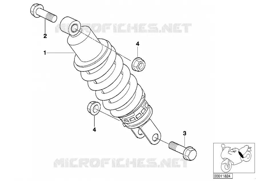 Jambe de suspension arrière BMW Motorrad BMW Motorrad R 1200 1996 4V  259C (0424,0434)