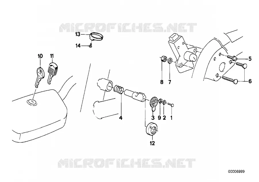 Jeu de serrures BMW Motorrad BMW Motorrad Classic K 75 1985 3 cyl.  K569 (0563,0572)