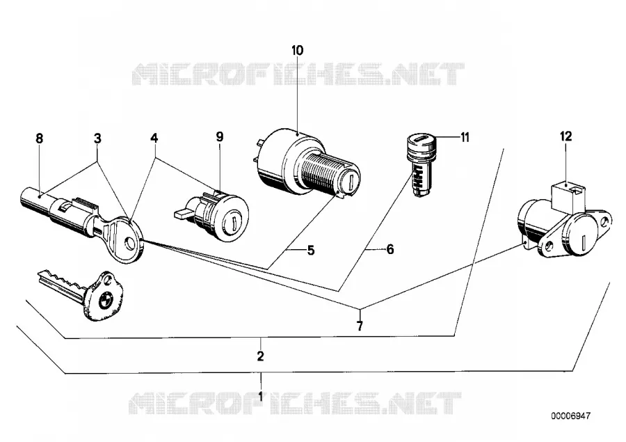 Jeu de serrures BMW Motorrad BMW Motorrad Classic R 65 1980 Boxer (78-85)  R65