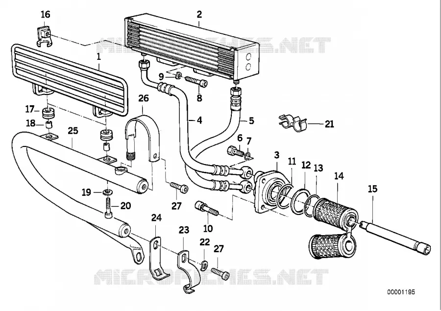 Jeu dinstall.radiateur dhuile/pieces BMW Motorrad BMW Motorrad Classic R 80 1987 2V (87-90)  R80