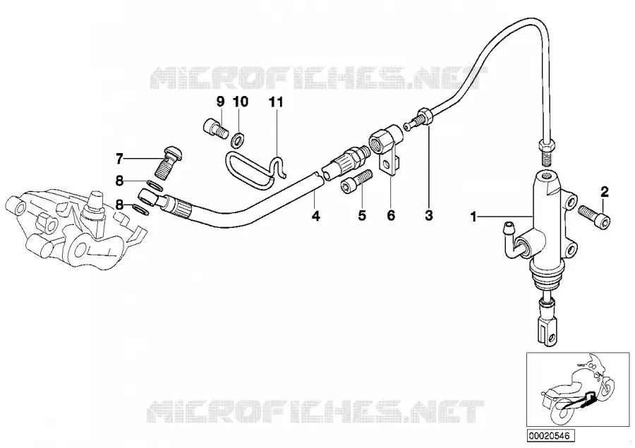 Maitre-cylindre de frein arriere BMW Motorrad BMW Motorrad R 1100 1996 4V  259 (0422,0432)