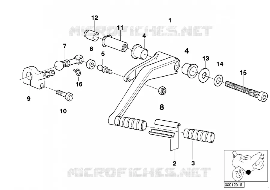 Pcs de cde de vts exterieures/levier BMW Motorrad BMW Motorrad R 1200 2002 4V  259C (0329,0379)