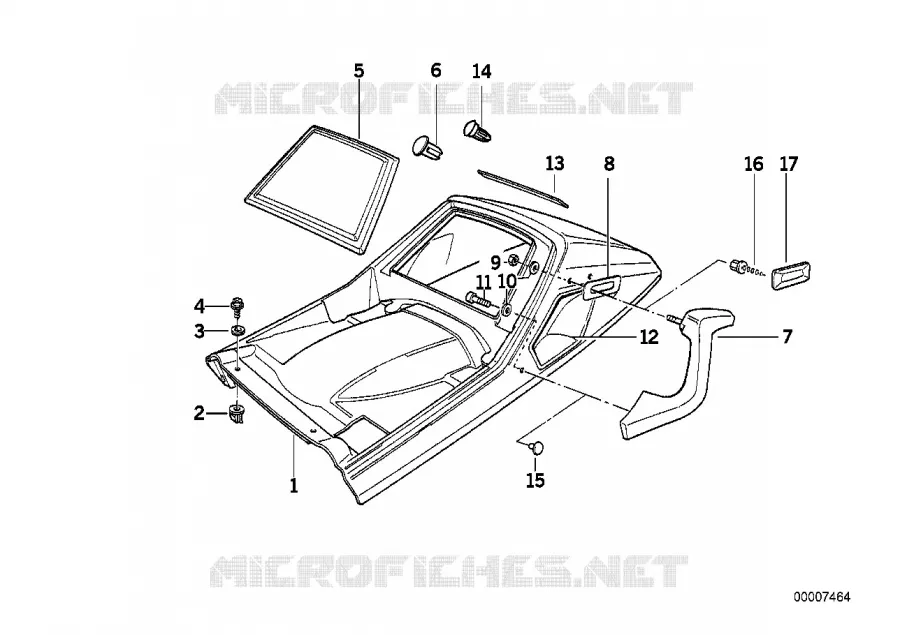 Piece arriere superieure BMW Motorrad BMW Motorrad K 1100 1992 4 cyl. 4 soup.  K589 (0522,0532)