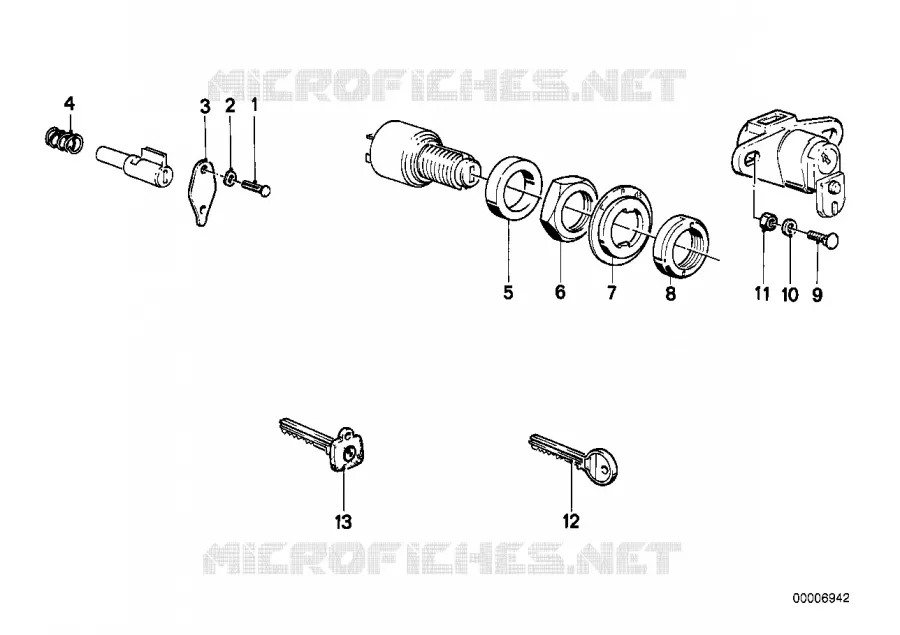Pieces de jeu de serrures BMW Motorrad BMW Motorrad Classic R 100 1993 2V (91-95)  R100