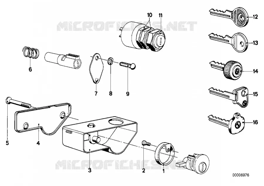Pieces de jeu de serrures BMW Motorrad BMW Motorrad Classic R 50 1969 Boxer (69-76)  R50