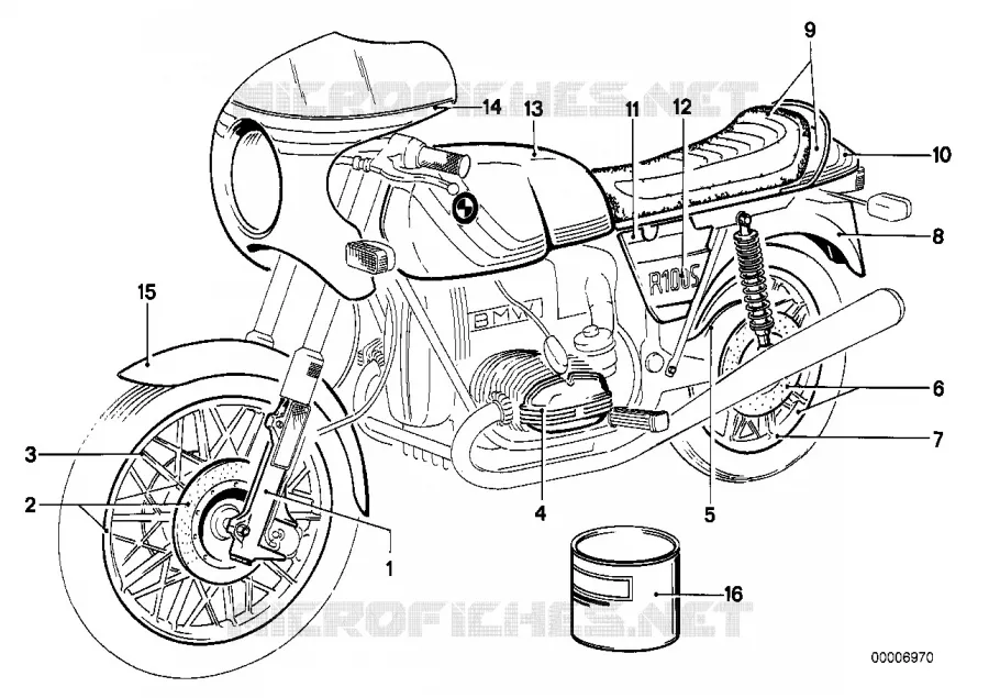 Pieces peintes   131 hellsilber BMW Motorrad BMW Motorrad Classic R 100 1976 2V (76-84)  R100
