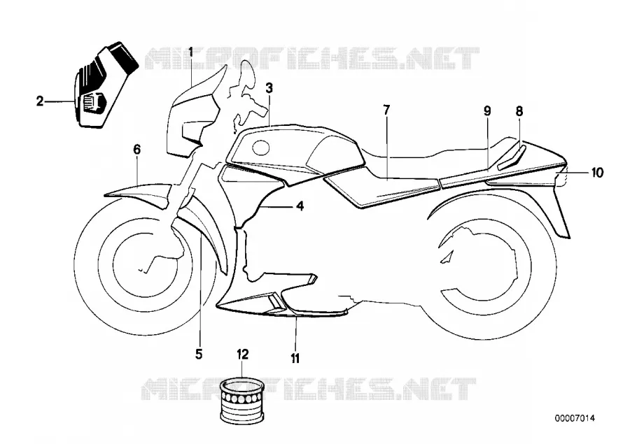 Pieces peintes   562 columbiasilber BMW Motorrad BMW Motorrad Classic K 75 1985 3 cyl.  K569 (0564,0574)