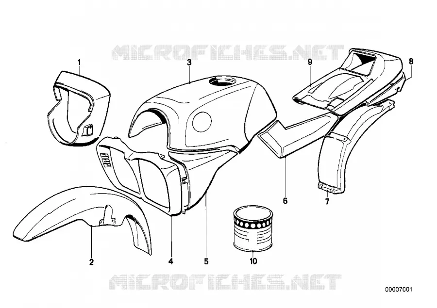 Pieces peintes   576 polaris BMW Motorrad BMW Motorrad Classic K 100 1982 4 cyl. 2 soup.  K589 (0501,0511)