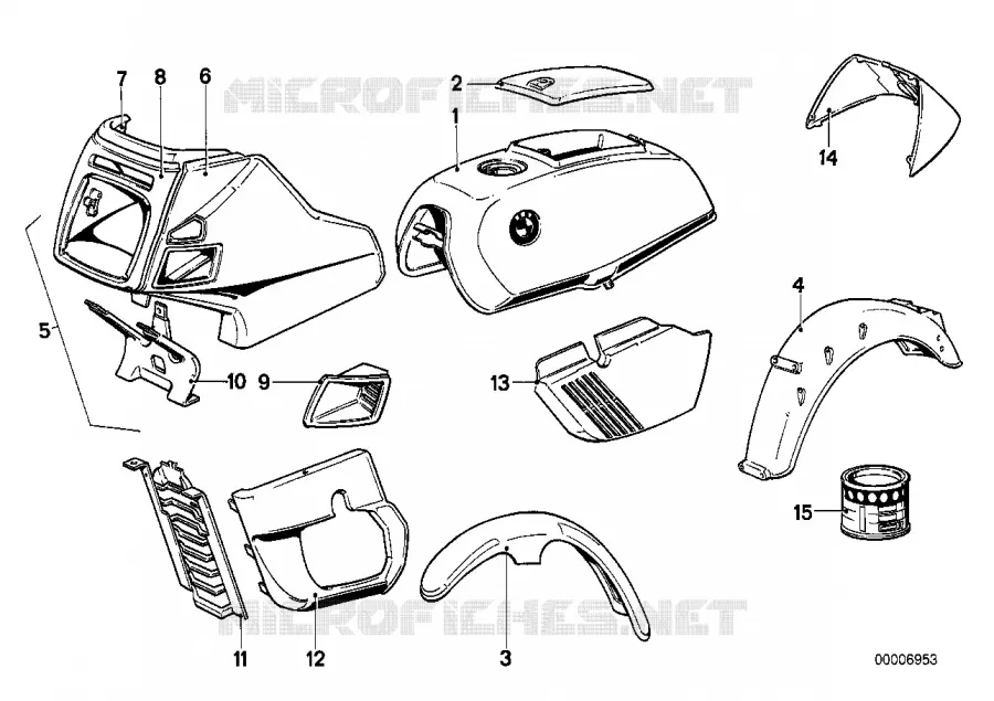 Pieces peintes   581 polizeiweiss BMW Motorrad BMW Motorrad Classic R 65 1980 Boxer (78-85)  R65