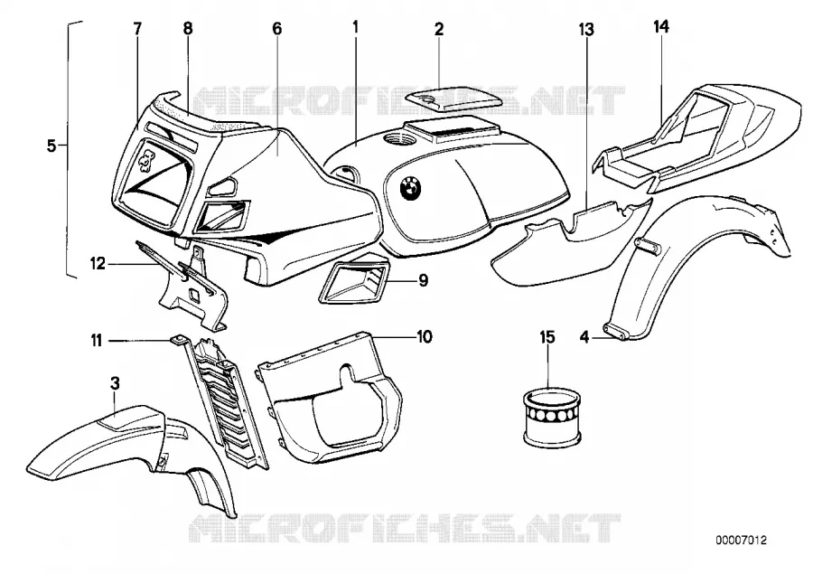 Pieces peintes   590 avusschwarz BMW Motorrad BMW Motorrad Classic R 80 1984 2V (85-95)  R80