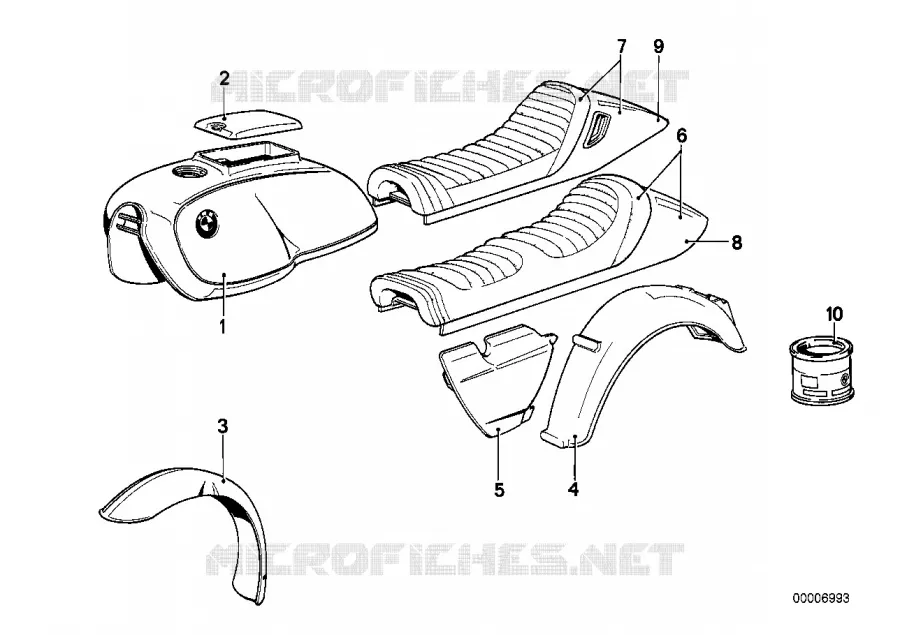 Pieces peintes   601 minzgrün-polizeiw. BMW Motorrad BMW Motorrad Classic R 80 1977 2V (76-85)  R80