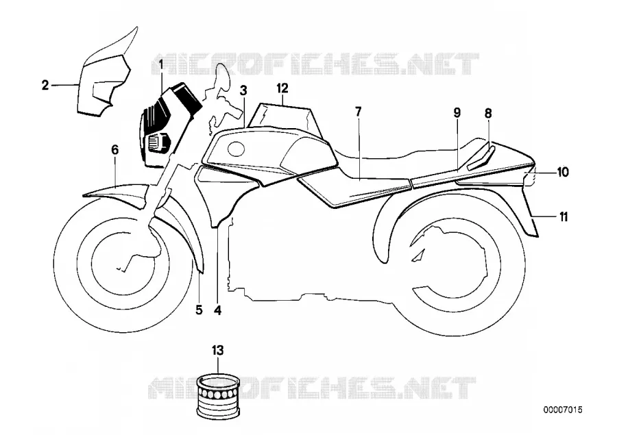 Pieces peintes   608 avusschwarz BMW Motorrad BMW Motorrad Classic K 75 1985 3 cyl.  K569 (0564,0574)