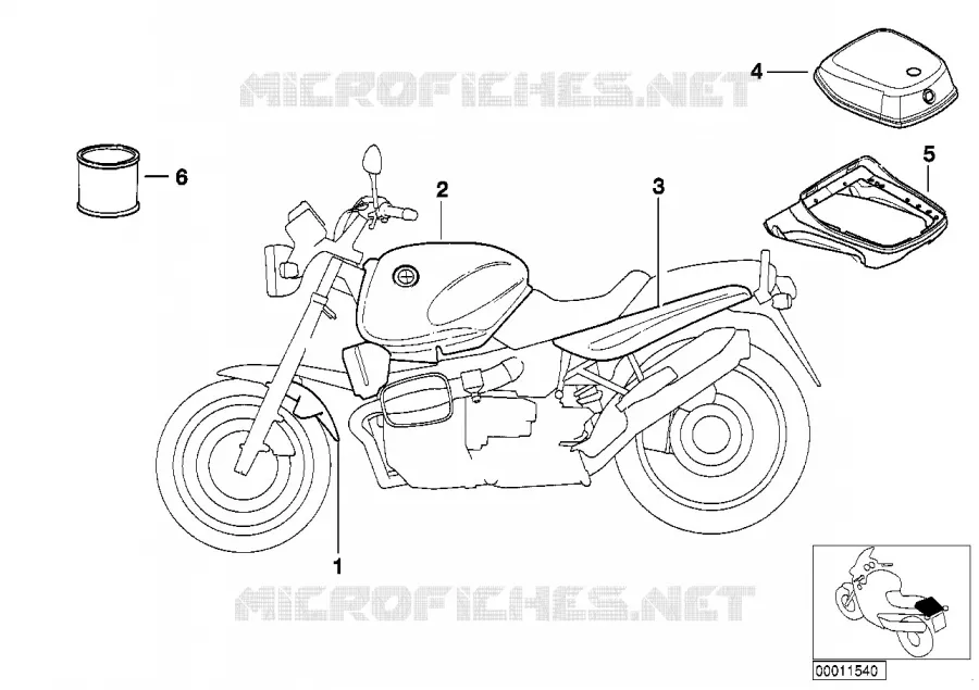 Pieces peintes   611 minzgrün-polizeiw. BMW Motorrad BMW Motorrad R 850 1994 4V  259R (0401,0406)