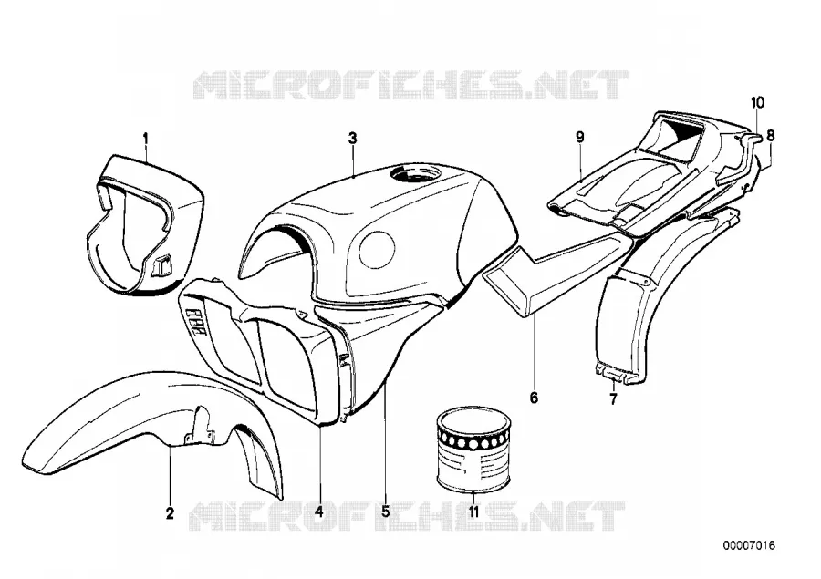 Pieces peintes   618 karibicblau BMW Motorrad BMW Motorrad Classic K 100 1982 4 cyl. 2 soup.  K589 (0501,0511)