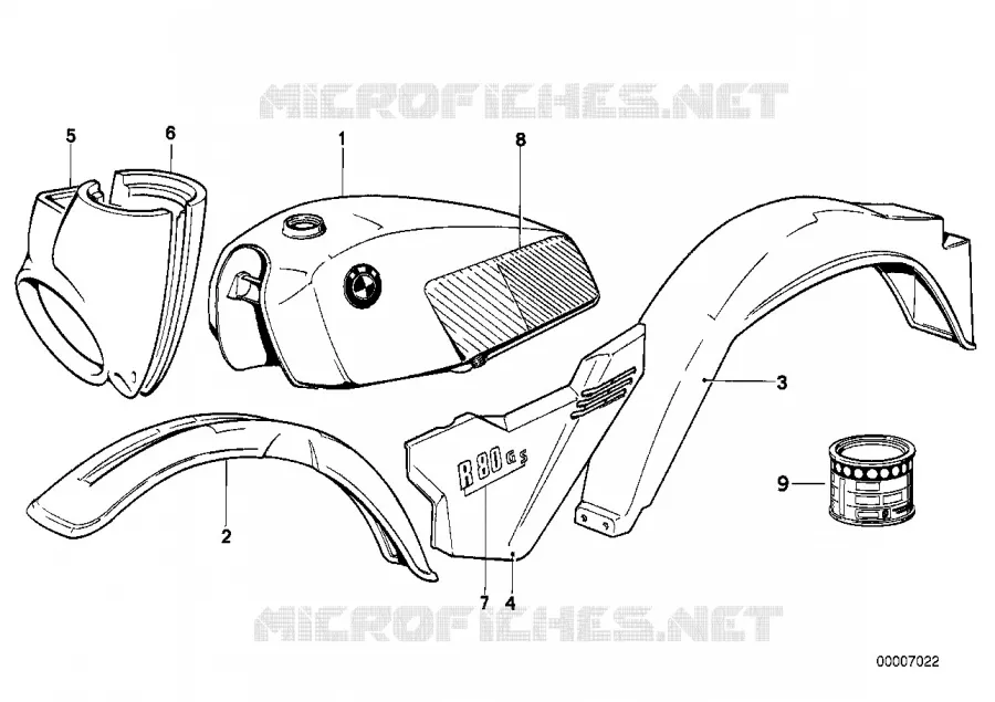 Pieces peintes   620 alpinweiss BMW Motorrad BMW Motorrad Classic R 65 1987 2V (80-92)  R65