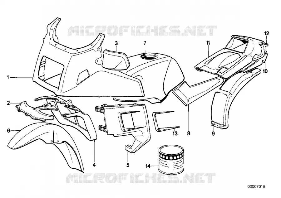Pieces peintes   645 bermudablau BMW Motorrad BMW Motorrad Classic K 100 1986 4 cyl. 2 soup.  K589 (0506,0516)