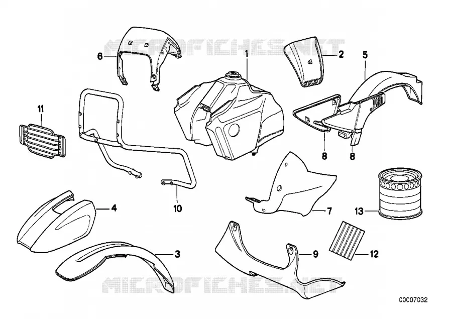 Pieces peintes  659 alpinw/marrakeschrot BMW Motorrad BMW Motorrad Classic R 80 1990 2V (90-95)  R80
