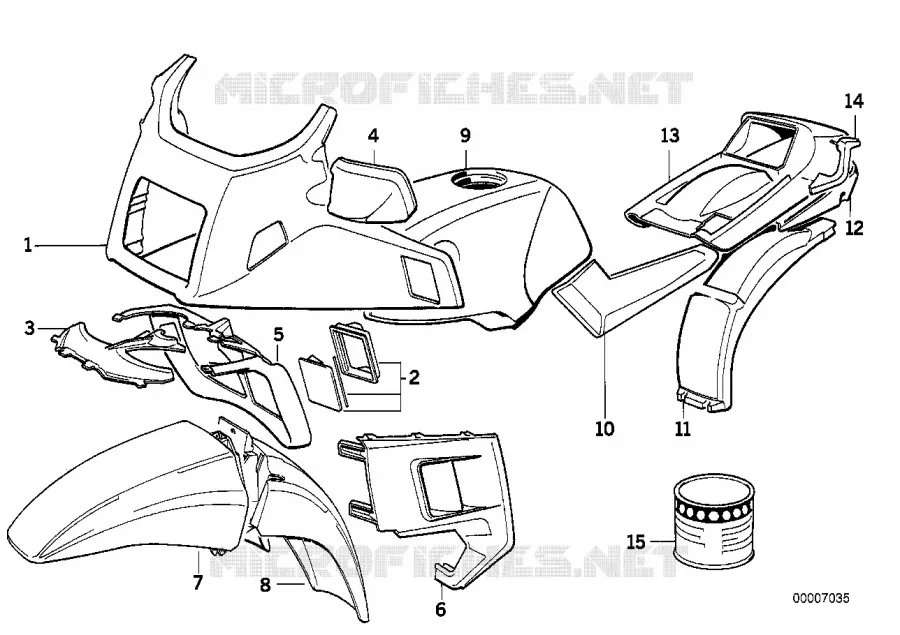 Pieces peintes 690 seidenblau BMW Motorrad BMW Motorrad Classic K 75 1989 3 cyl.  K569 (0565,0573)