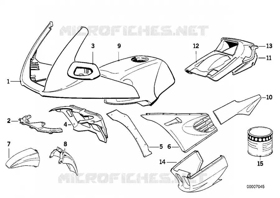 Pieces peintes 694 mystikrot BMW Motorrad BMW Motorrad K 1100 1992 4 cyl. 4 soup.  K589 (0522,0532)