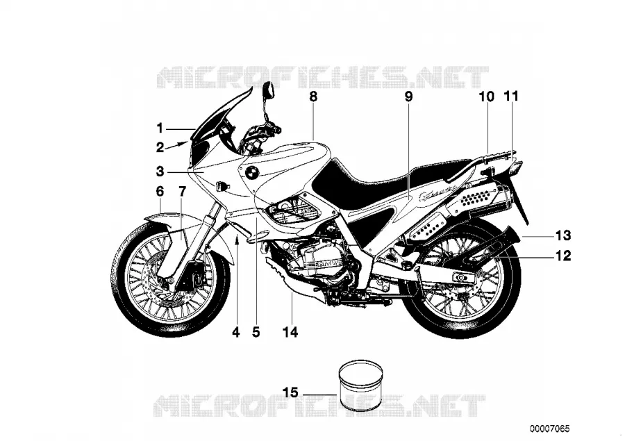 Pieces peintes 696 auraweiss BMW Motorrad BMW Motorrad F 650 1996   E169 (0162)