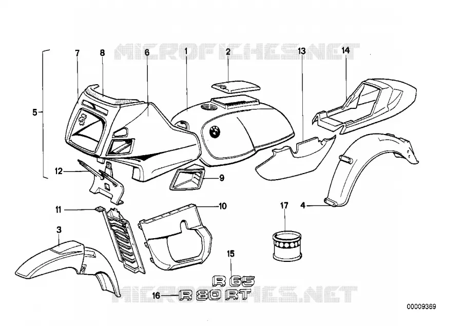 Pieces peintes administr. westph. BMW Motorrad BMW Motorrad Classic R 80 1984 2V (85-95)  R80