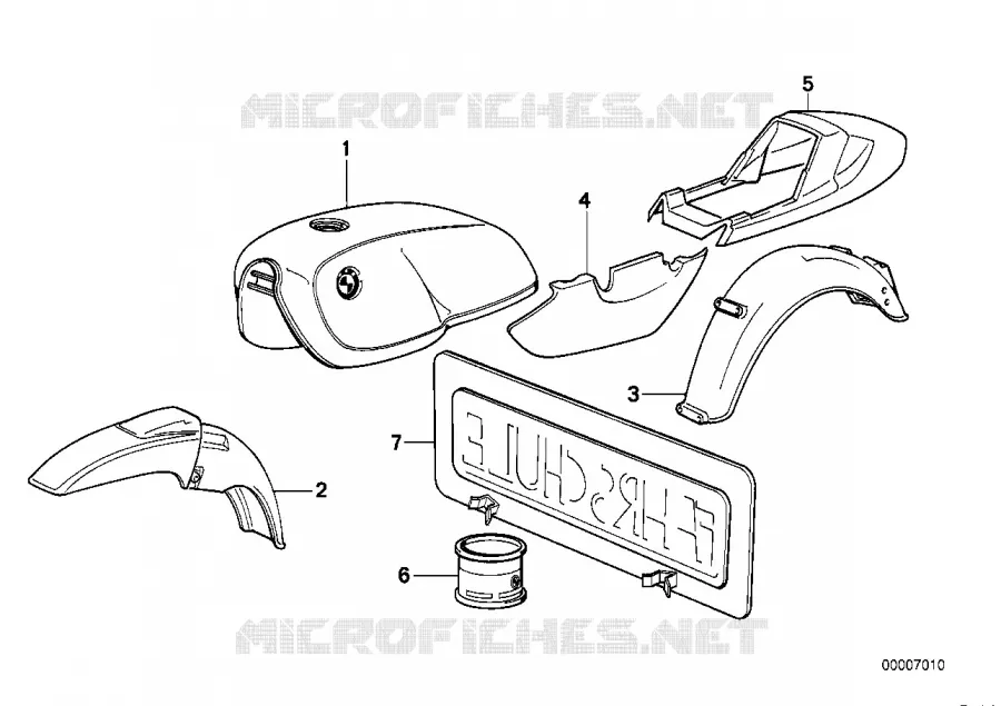 Pieces peintes en mistikrot 527 BMW Motorrad BMW Motorrad Classic R 65 1985 2V (85-95)  R65