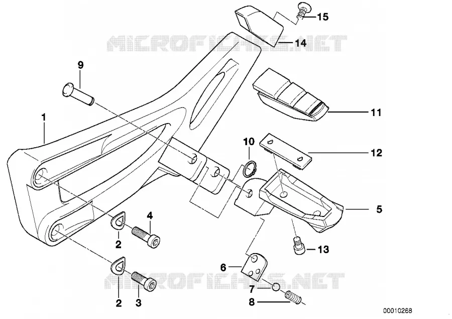 Plaque p.repose-pied/repose-pied arr. BMW Motorrad BMW Motorrad K 1200 1996 4 cyl. 4 soup.  K589 (0544,0554)