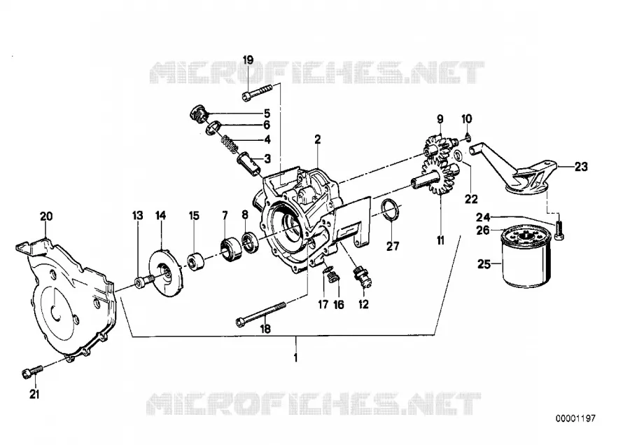 Pompe a eau/A huile - filtre a huile BMW Motorrad BMW Motorrad Classic K 100 1986 4 cyl. 2 soup.  K589 (0506,0516)