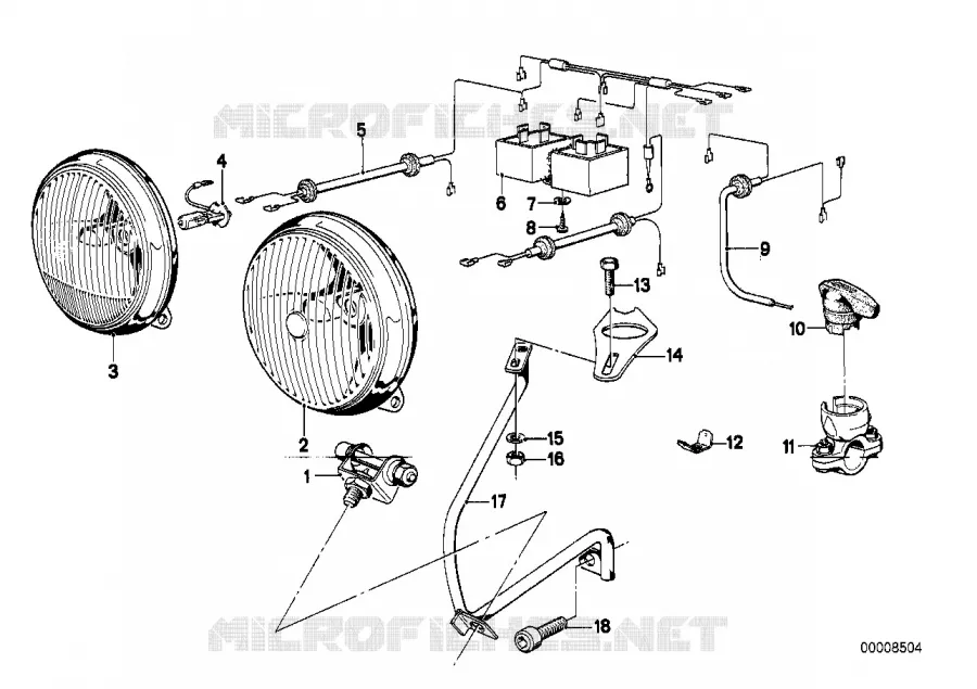 Projecteurs additionnels BMW Motorrad BMW Motorrad Classic R 75 1975 Boxer (69-76)  R75
