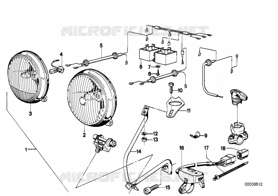 Projecteurs additionnels BMW Motorrad BMW Motorrad Classic R 75 1979 2V (76-85)  R75