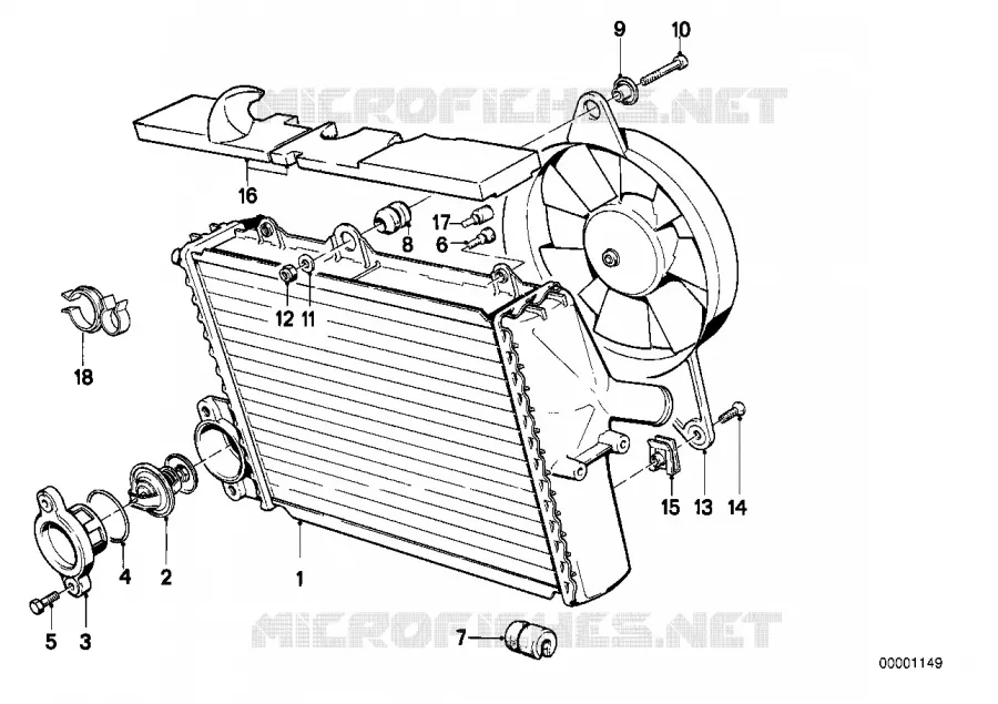 Radiateur - thermostat/ventilateur BMW Motorrad BMW Motorrad Classic K 75 1989 3 cyl.  K569 (0565,0573)