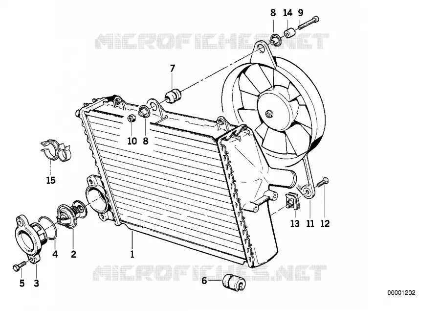 Radiateur - thermostat/ventilateur BMW Motorrad BMW Motorrad Classic K1 1988 4 cyl. 4 soup.  K589 (0525,0535)