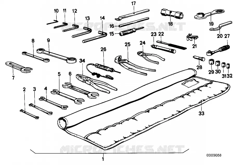 Trousse à outils set supplémentaire BMW Motorrad BMW Motorrad Classic R 80 1984 2V (85-95)  R80