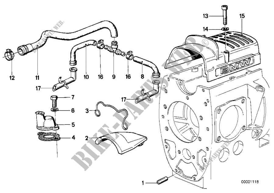 Ventilation de carter moteur pour BMW Motorrad R 65 T à partir de 1980