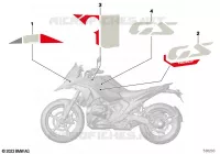 Élément décor. WN2L Racingblue métallisé  pour BMW Motorrad R 1300 GS à partir de 2023