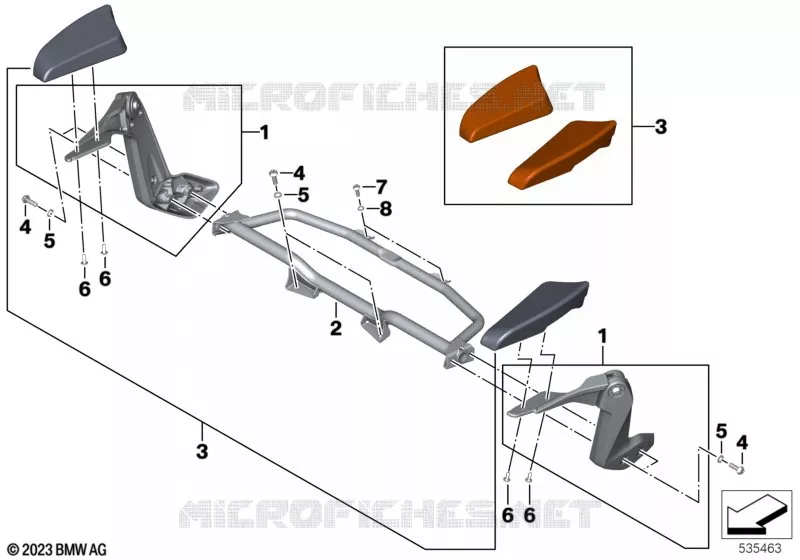 Accoudoir passager BMW Motorrad BMW Motorrad K 1600 2021 K1600  K61 0F61